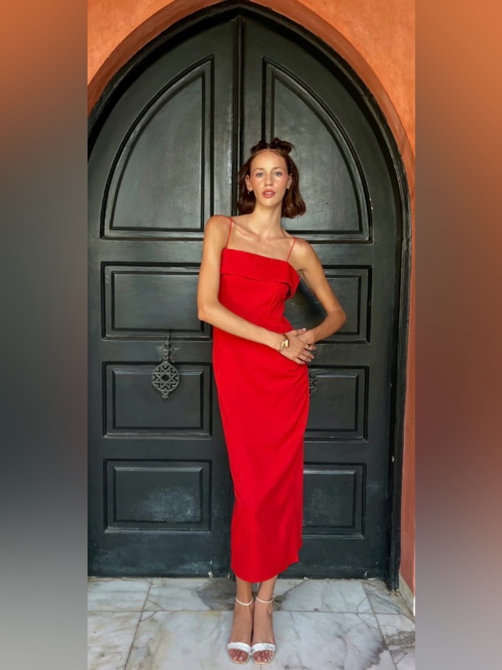 Sheath Red Dress Size 9/10 by Jessica McClintock‎
